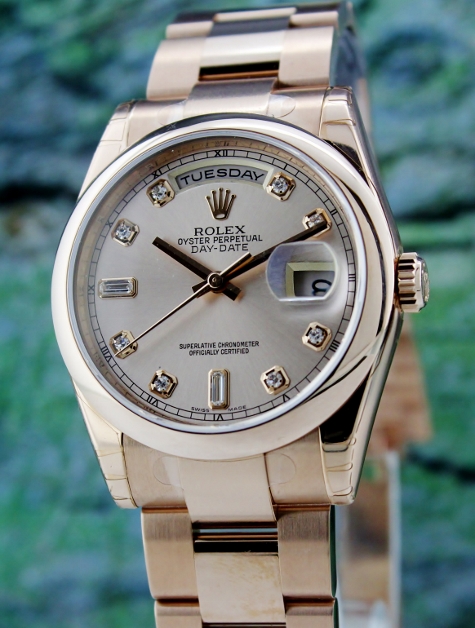 (image for) ROLEX 18K ROSE GOLD OYSTER PERPETUAL DAY-DATE - 118205F